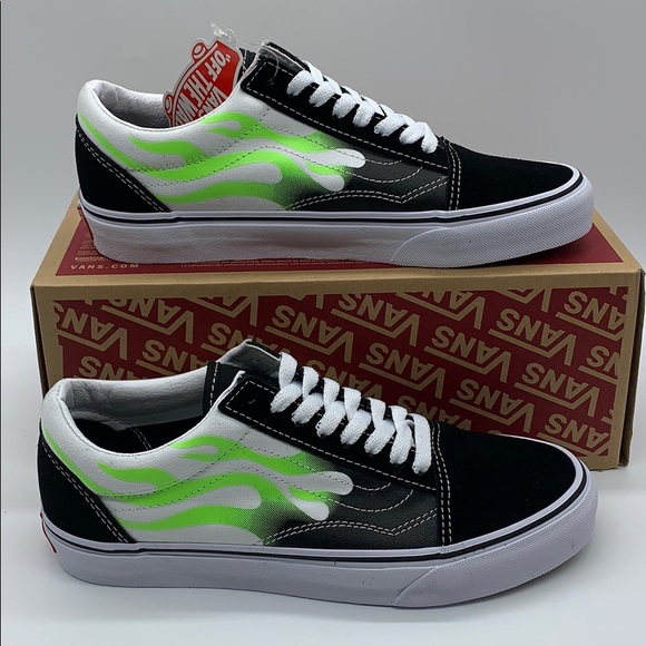 vans flame black true white